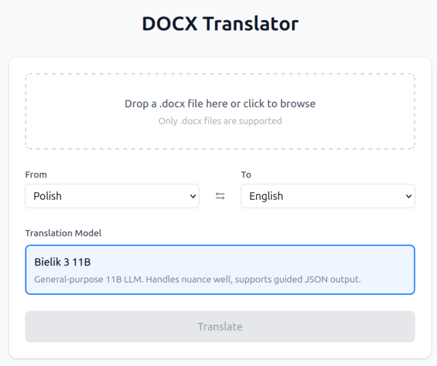 Sovereign translate's effective interface